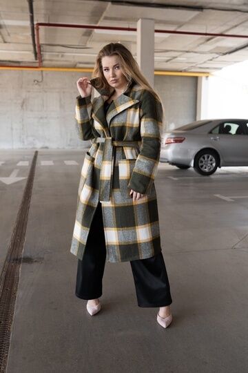 Утеплене пальто Клітинка 05673,15, фото 1