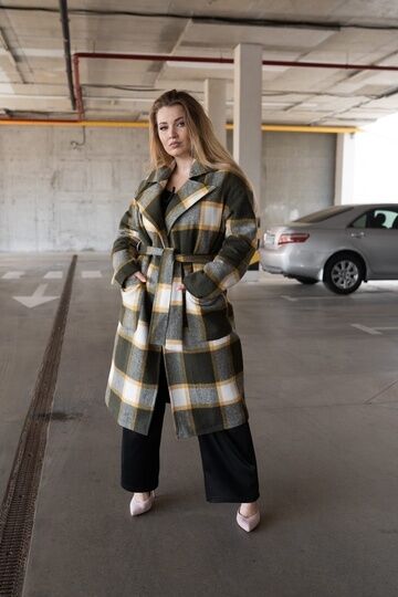 Утеплене пальто Клітинка 05673,15, фото 4