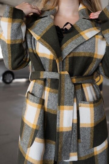 Утеплене пальто Клітинка 05673,15, фото 5