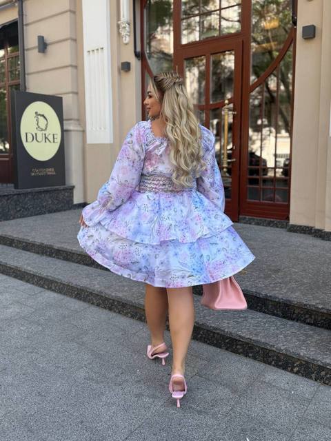 Платье Органза 2 Волана Регилин 7079, фото 2