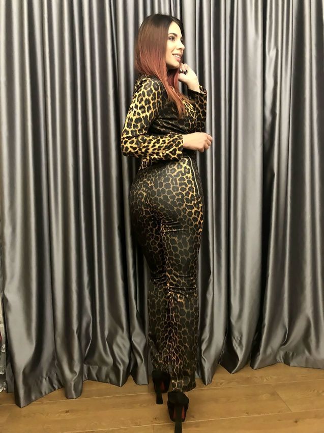 Женский леопардовый костюм Брюки Пиджак 3927 , фото