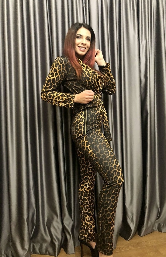 Женский леопардовый костюм Брюки Пиджак 3927 , фото 3