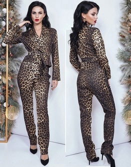 Жіночий леопардовий костюм Штани Піджак 3927, фото 1
