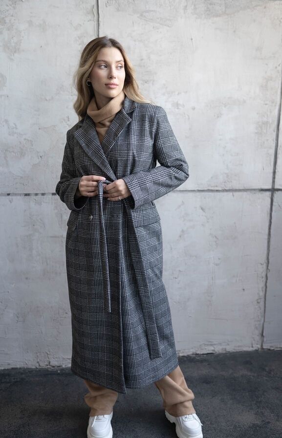 Пальто Оверсайз Клетка 5427, фото 1