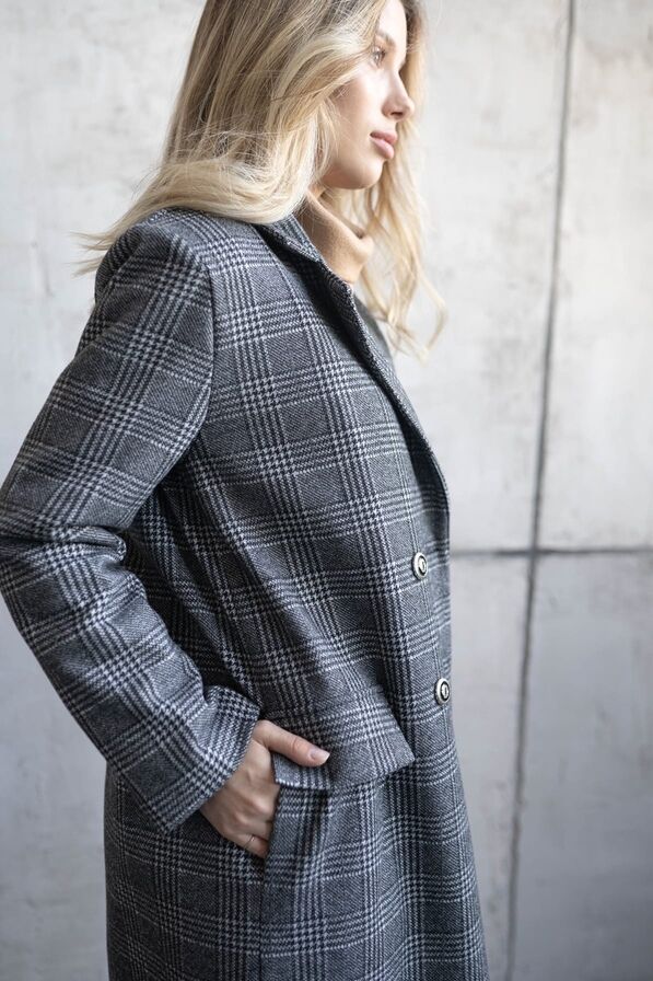 Пальто Оверсайз Клетка 5427, фото 2