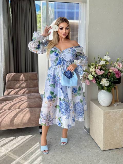 Платье миди Органза Гортензия 8074,4, фото 1