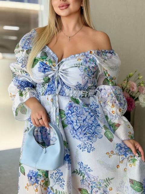 Платье миди Органза Гортензия 8074,4, фото 8