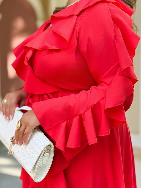 Длинное платье Воланчики с рукавом 8071,18, фото 4