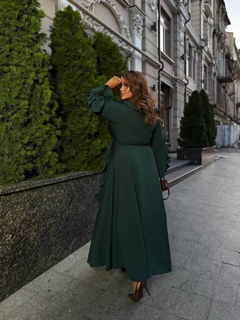 Длинное платье Воланчики с рукавом 8071,11, фото 8