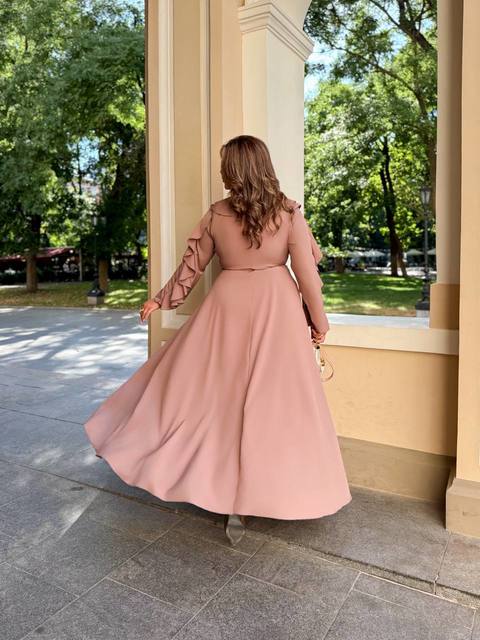 Длинное платье Воланчики с рукавом 8071,21, фото 5