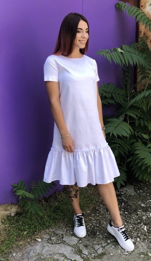 Льняное платье Миди Волан 3799, фото 4