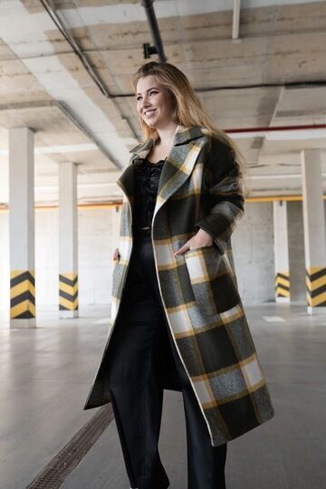 Пальто утепленное Клетка 5673,15, фото 3