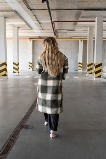 Пальто утепленное Клетка 5673,15, фото 6