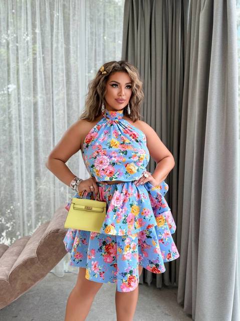 Сукня Квіточки 2 Волани Регілін котон 7080,299, фото 4