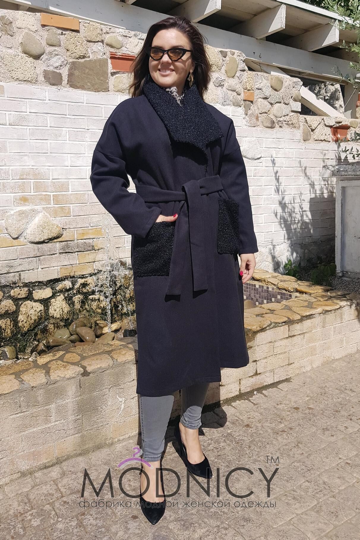 Женская кашемировое пальто Карманы Букле 05049,13, фото 2