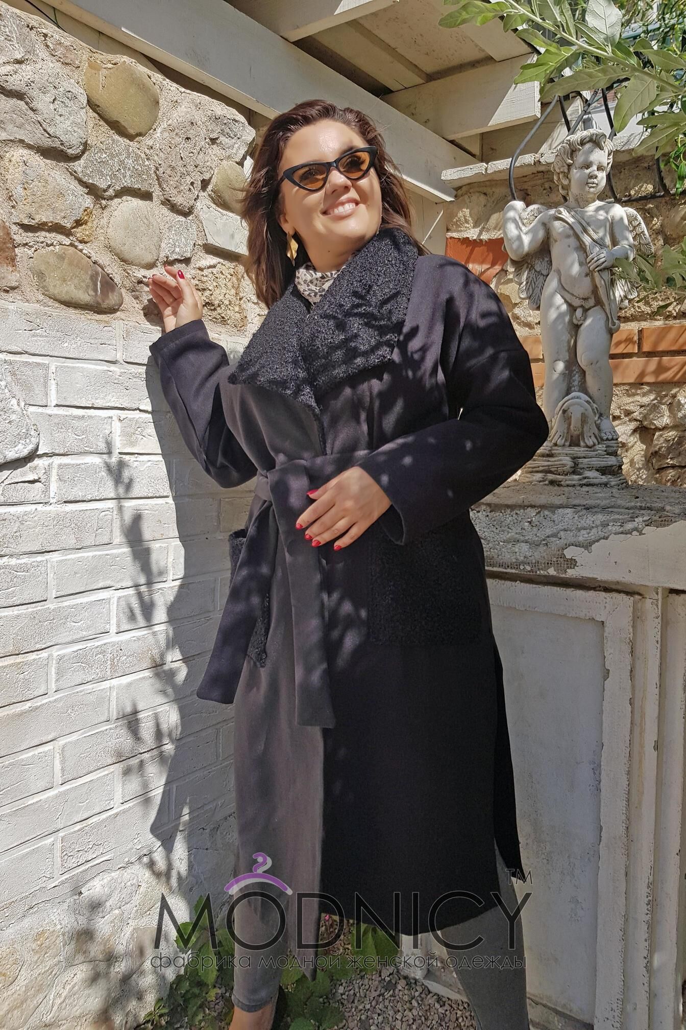 Женская кашемировое пальто Карманы Букле 05049,13, фото 4