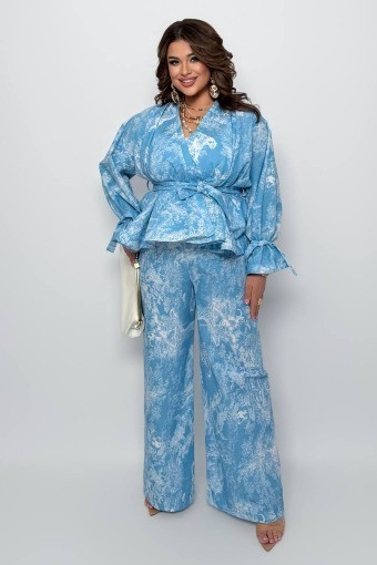 Брючный костюм двійка Лен 7163,29