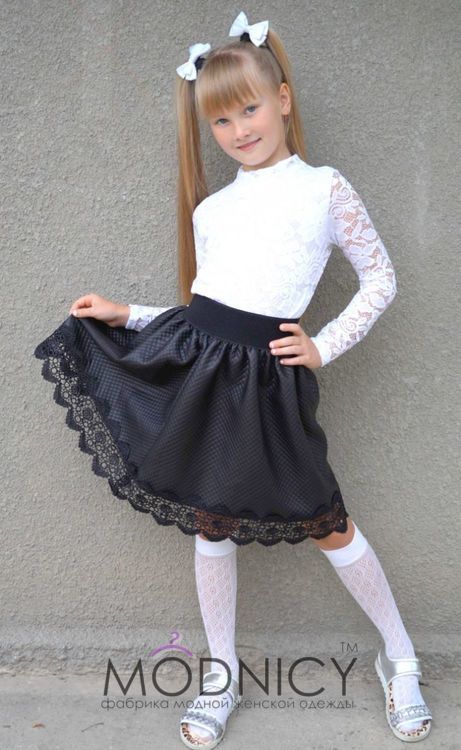 Детская юбка 3552 цвет Черный, текущий цвет товара, фото
