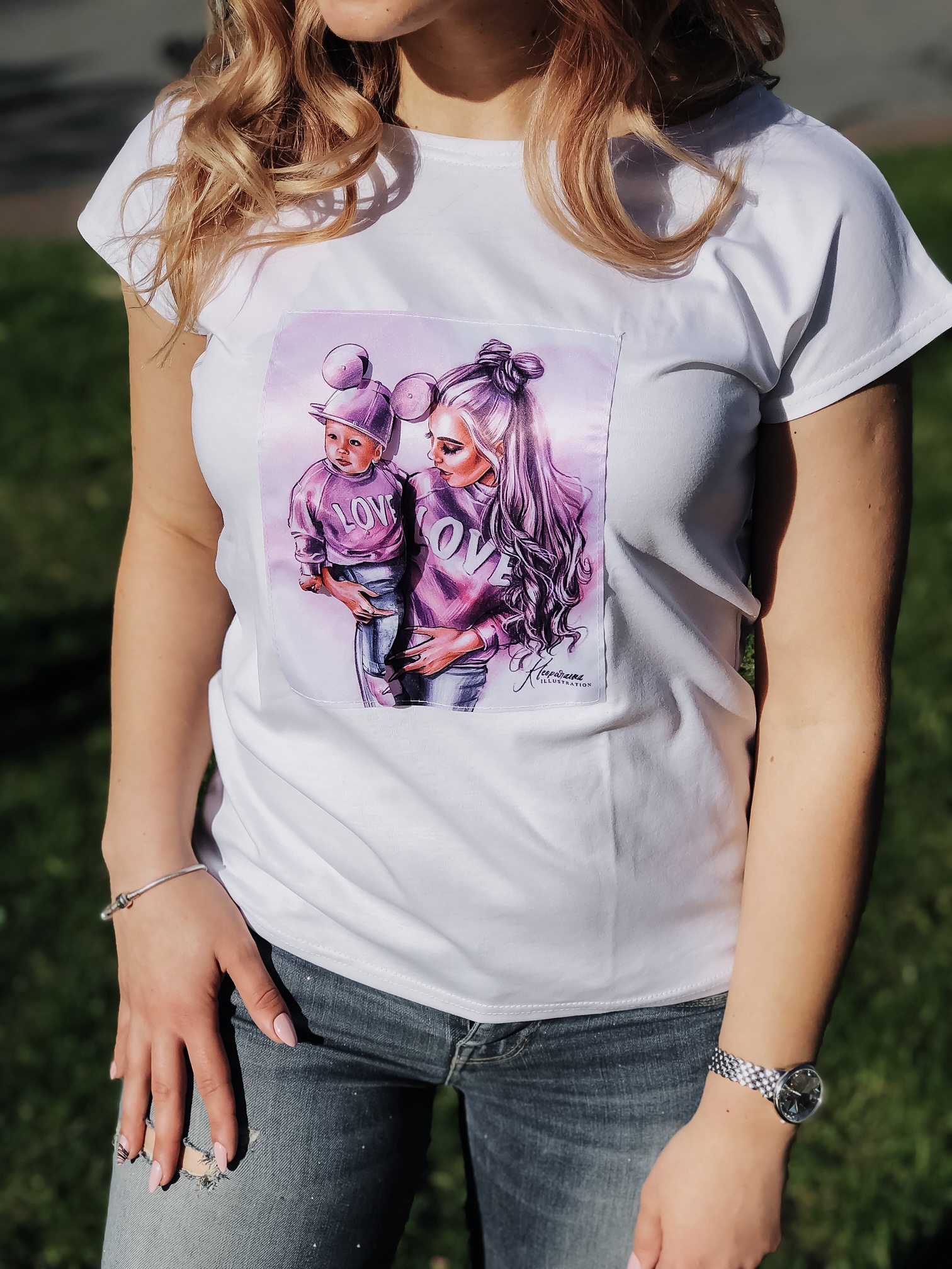 Стильна жіноча футболка Мама Син 216, фото 3