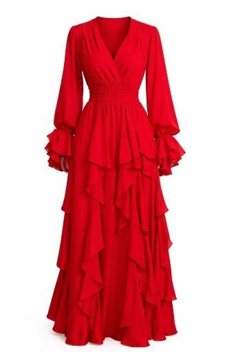 Платье макси с каскадными воланами 7147,18