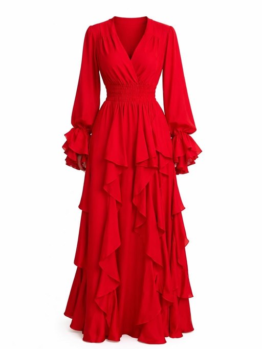 Платье макси с каскадными воланами 7147,18, фото 2