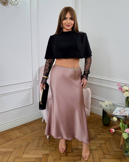 Спідниця шовкова Максі 7165,21, фото 3