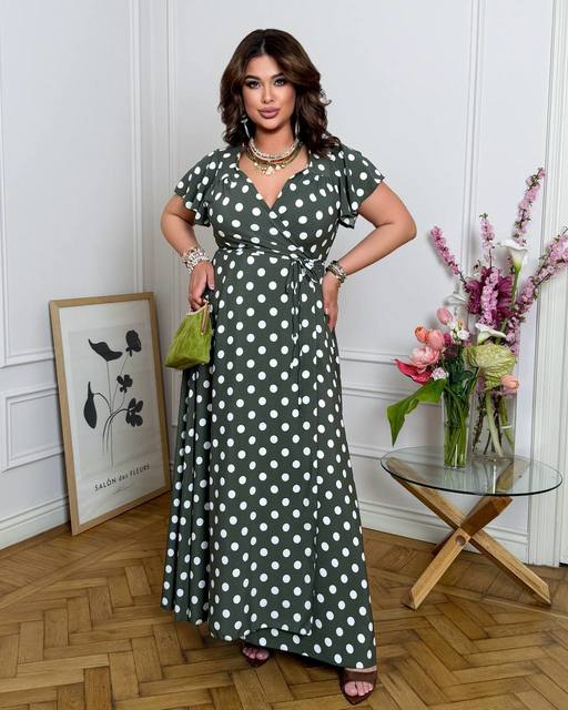 Платье макси горошек 7183,15, фото 1