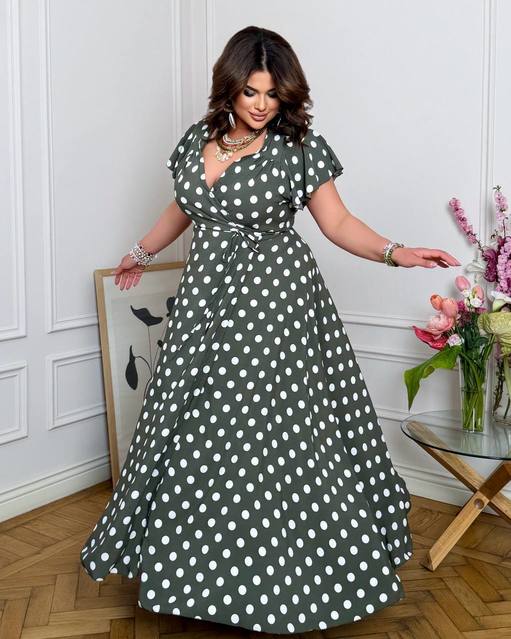 Платье макси горошек 7183,15, фото 4