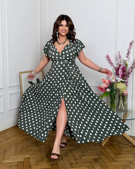 Платье макси горошек 7183,15, фото 2