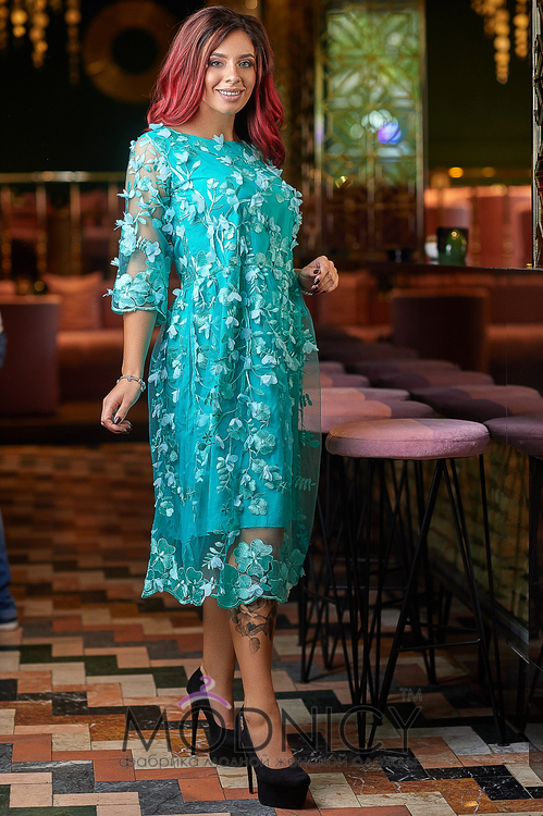  Коктейльне плаття кольору Тіффані 3880, фото