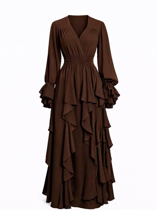 Платье макси с каскадными воланами 7147,64, фото 2