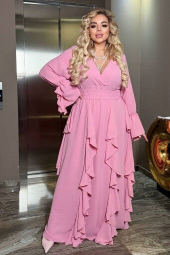 Платье макси с каскадными воланами 7147,5