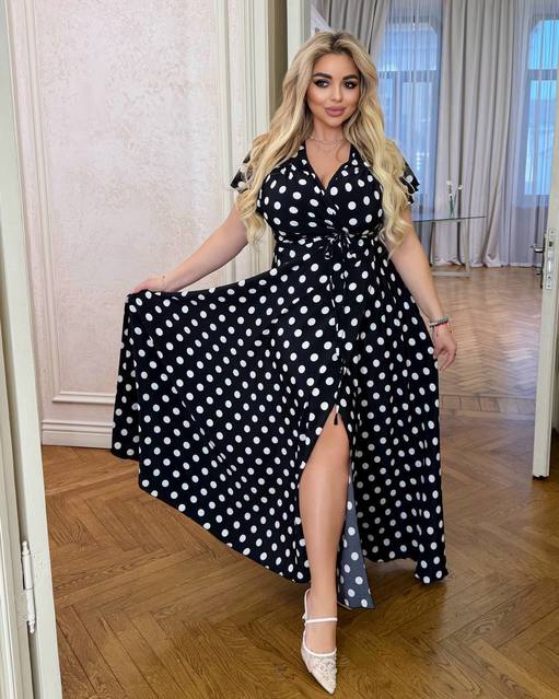 Платье макси горошек 7183,2, фото 1