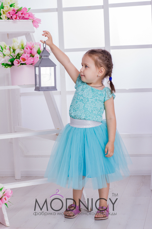 Детская фатиновая юбка 3530 цвет Мята, фото