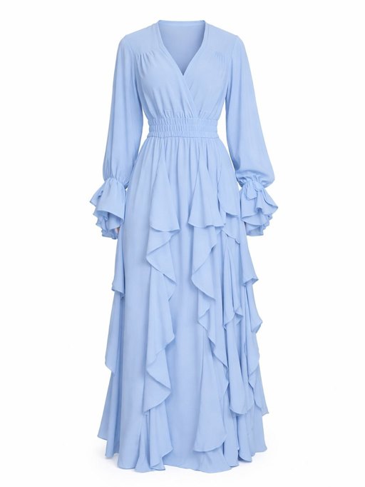 Платье макси с каскадными воланами 7147,29, фото 2