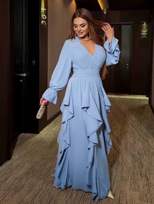 Платье макси с каскадными воланами 7147,29, фото 5