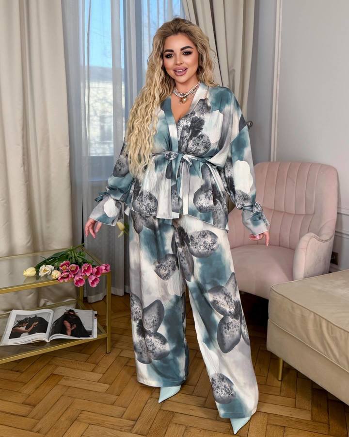 Брючный костюм Цветок  7161, фото 1