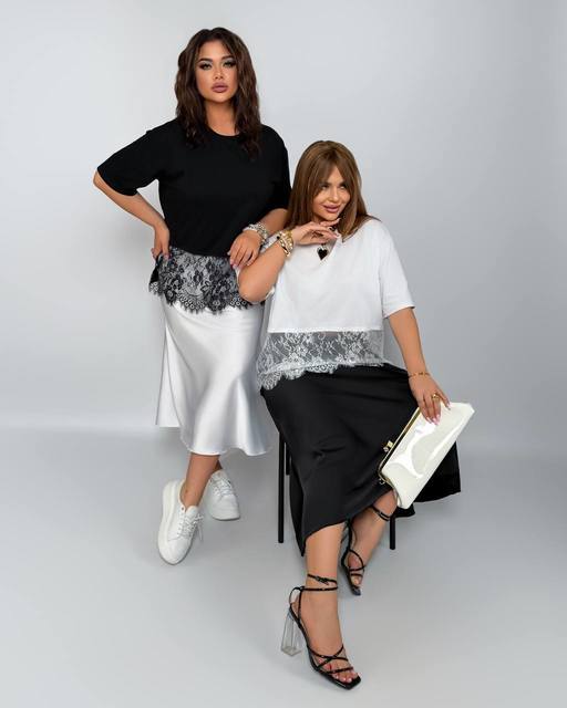 Футболка с Кружевом и рукавами 7177,1, фото 5