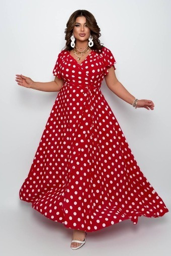 Платье макси горошек 7183,18