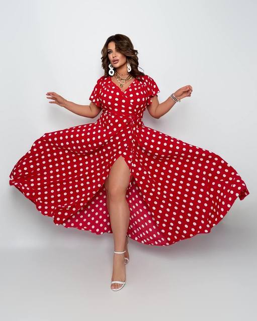 Платье макси горошек 7183,18, фото 3