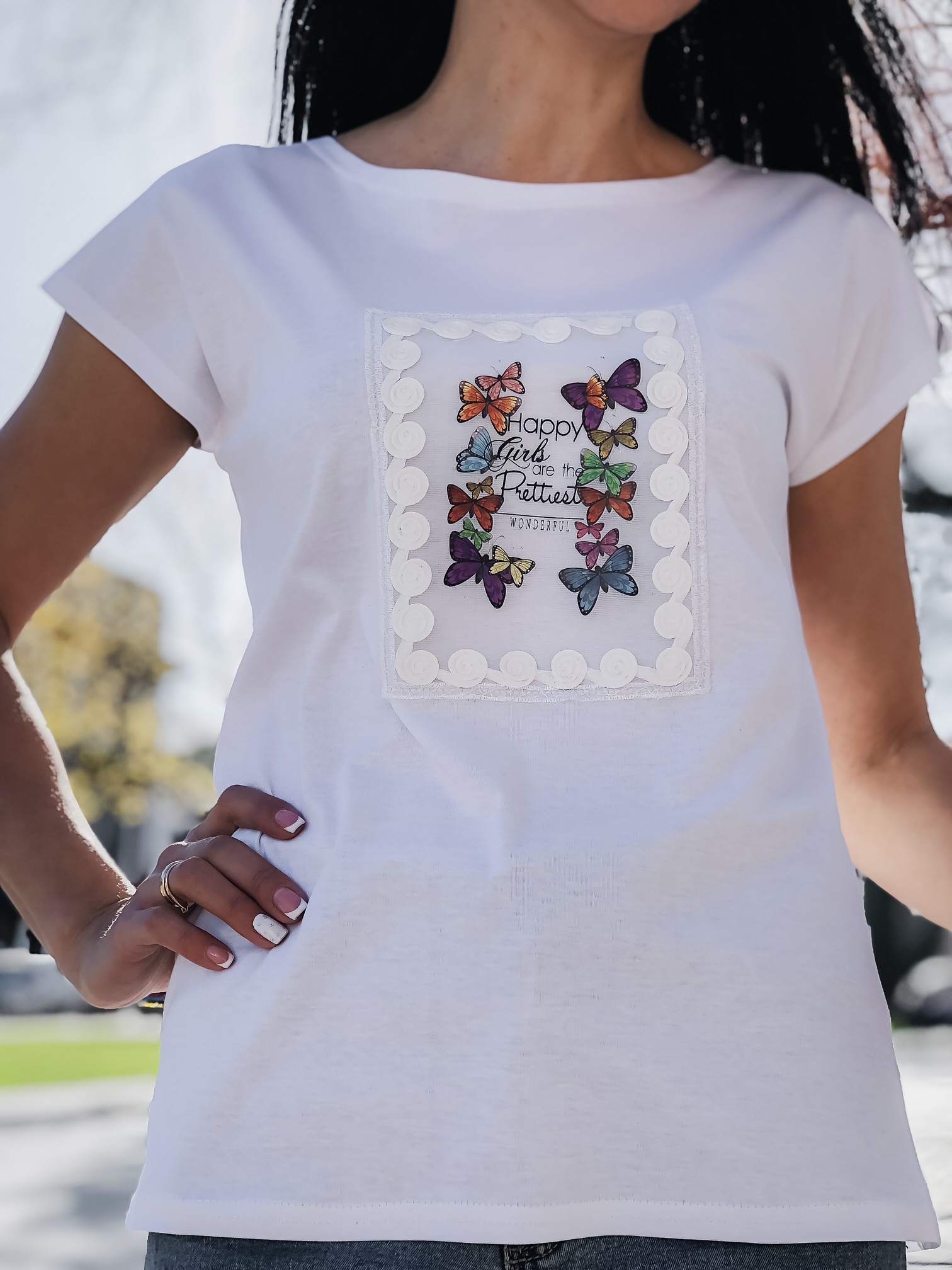 Женская  футболка Вышивка Бабочки 217, фото 1