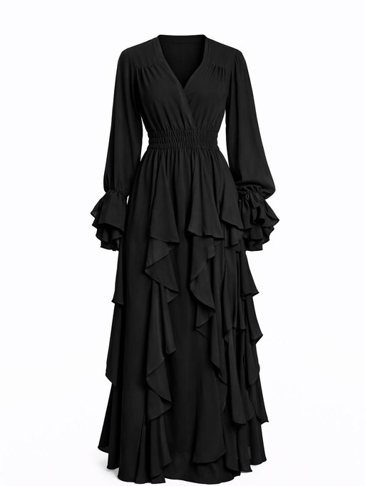 Платье макси с каскадными воланами 7147,2, фото 2