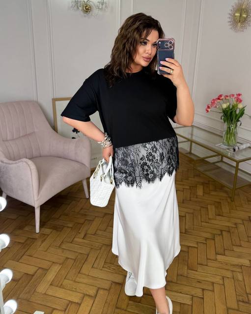 Футболка с Кружевом и рукавами 7177,2, фото 8