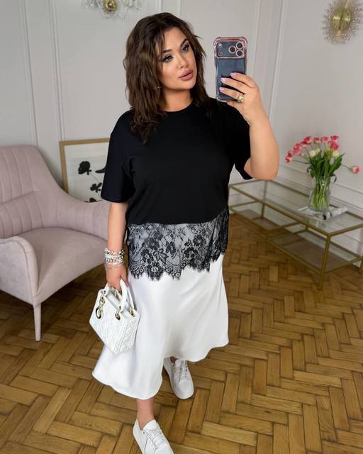 Футболка с Кружевом и рукавами 7177,2, фото 6