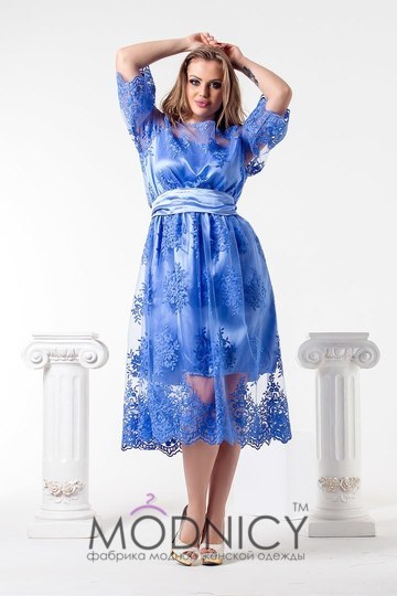 Коктейльное платье 03685 цвет Голубой, текущий цвет товара, фото