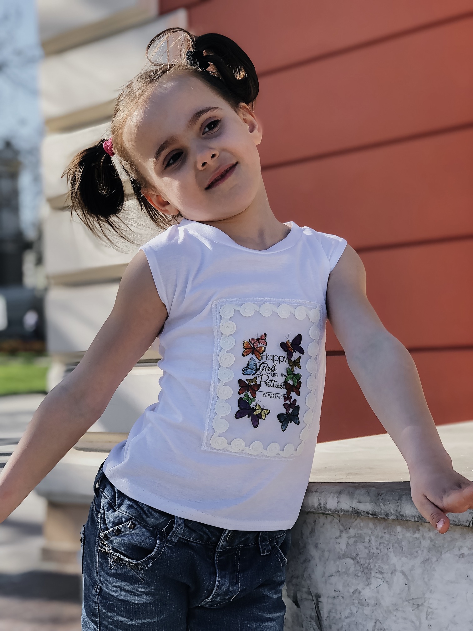   Детская футболка Вышивка Бабочки 2217, фото 1