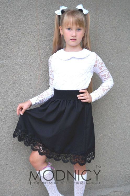 Детская юбка для школы 3549 цвет Черный, текущий цвет товара, фото