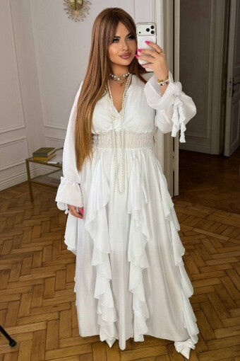 Платье макси с каскадными воланами 7147,1