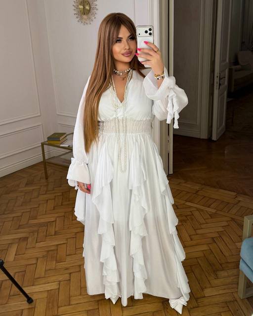 Платье макси с каскадными воланами 7147,1, фото 1